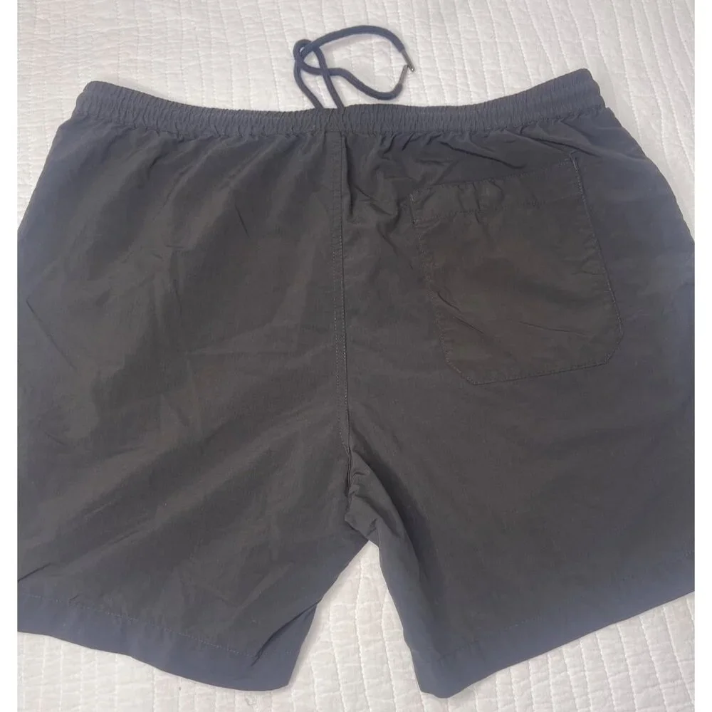 Madewell Mens Everywear Charcoal/Black Swim Casual Shorts XL Elastic Waist